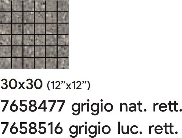 Dlažba Saime Frammenta Grigio 30x30 Mosaico Nat. Rett