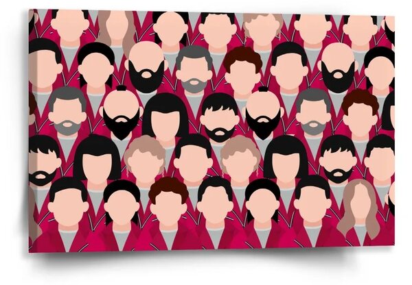 Sablio Obraz Money heist Anonymní tváře - 60x40 cm