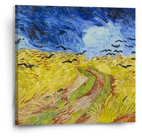 Sablio Obraz Pšeničné pole s vránami - Vincent van Gogh - 50x50 cm