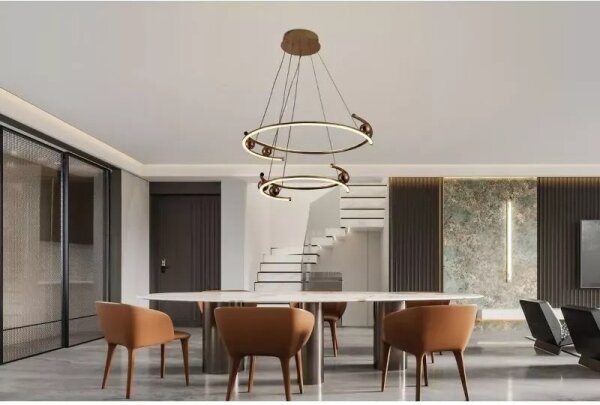 LED Stmívatelný lustr na lanku LED/80W/230V 3000-6500K + dálkové ovládání