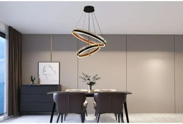 LED Stmívatelný lustr na lanku LED/140W/230V 3000-6500K + dálkové ovládání