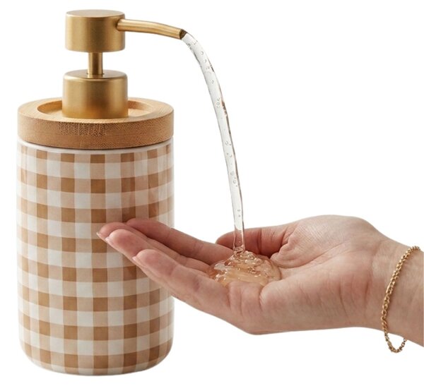 Dávkovač mýdla Vichy, kombinace barev/se zlatými a dřevěnými prvky, 400 ml