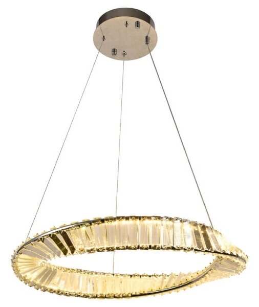 LED Stmívatelný křišťálový lustr na lanku LED/40W/230V + dálkové ovládání