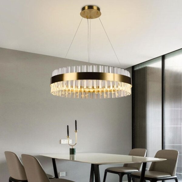 LED Stmívatelný křišťálový lustr na lanku LED/40W/230V + dálkové ovládání