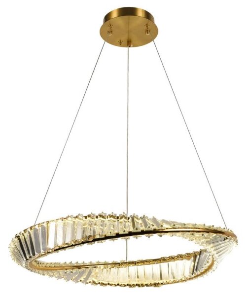 LED Stmívatelný křišťálový lustr na lanku LED/40W/230V + dálkové ovládání