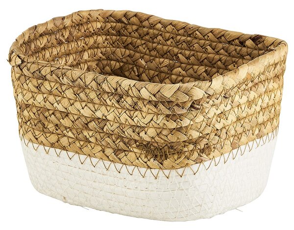 RUSH ROPE Odkládací koš hranatý 17 cm - přírodní/bílá