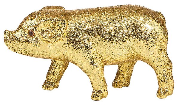PIGGY Prasátko se třpytkami 9 cm - zlatá