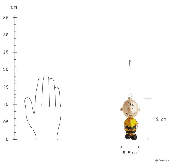 PEANUTS Skleněná ozdoba figurka Charlie Brown