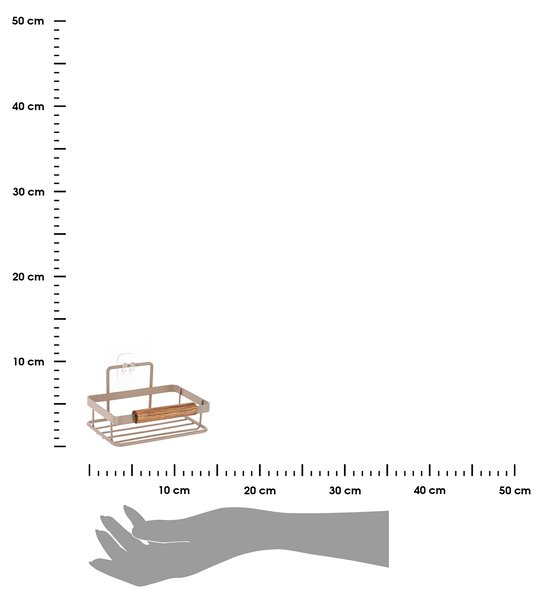 Miska na mýdlo Balance, béžová/s dřevěnými prvky