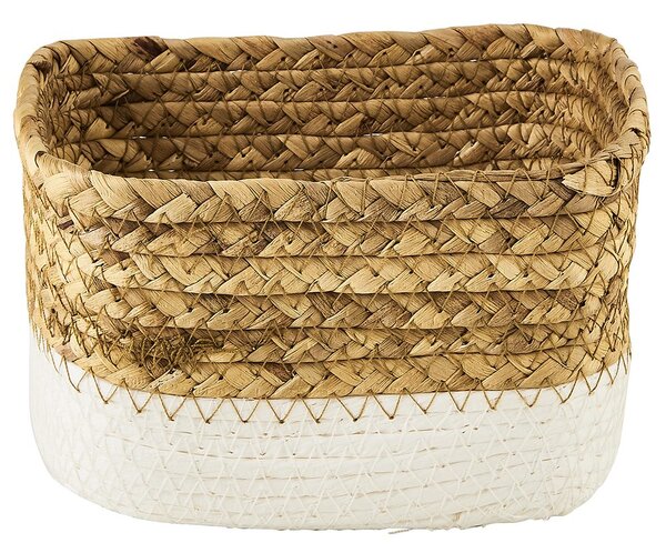 RUSH ROPE Odkládací koš hranatý 17 cm - přírodní/bílá
