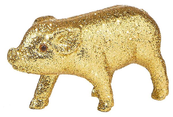 PIGGY Prasátko se třpytkami 9 cm - zlatá