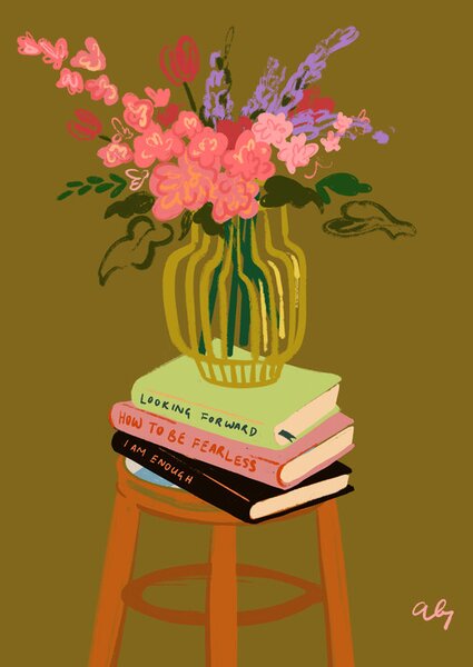 Ilustrace Floral Vase, Arty Guava, (30 x 40 cm)