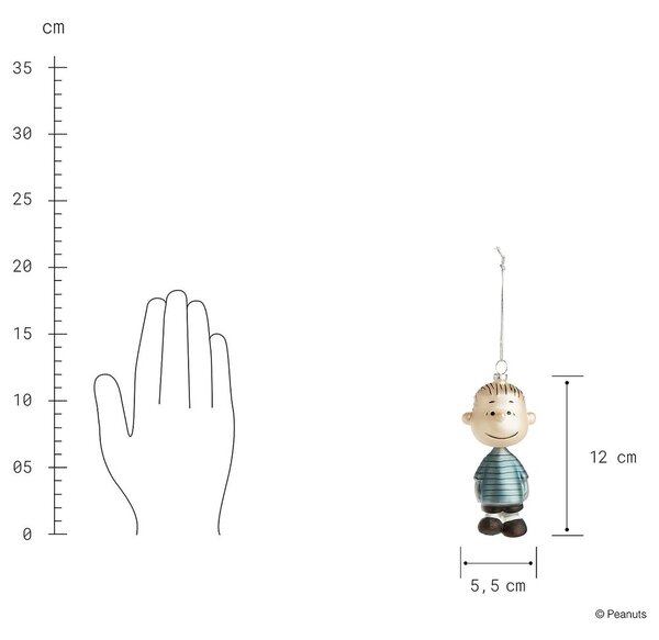 PEANUTS Skleněná ozdoba figurka Linus