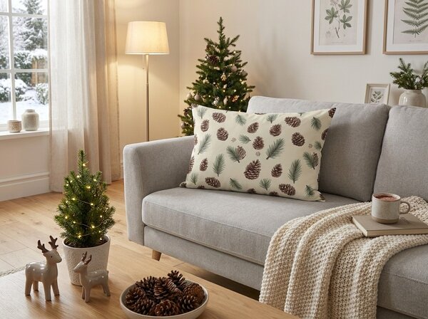 Bavlněný povlak na polštář PINE CONES 50x70 cm, barevný