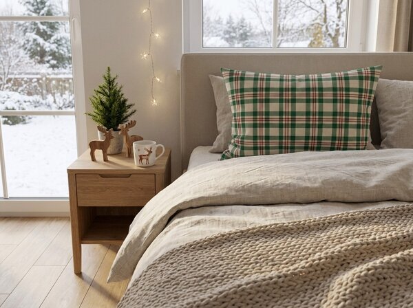 Bavlněný povlak na polštář WINTER PLAID 50x70 cm, barevný