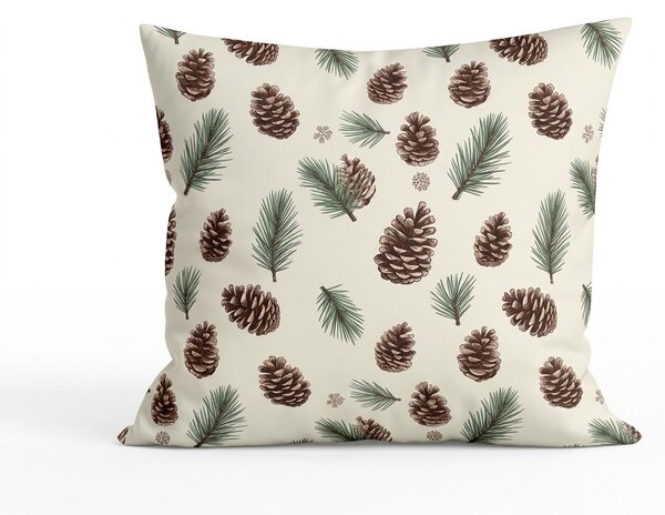 Bavlněný povlak na polštář PINE CONES 45x45 cm, barevný