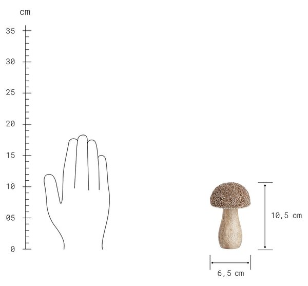 HARVEST LOVE Houba dřevěná s perličkami 11 cm