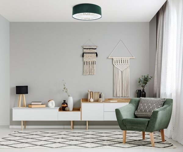 Stropní svítidlo RAYS 2xE27/60W/230V pr. 60 cm zelená
