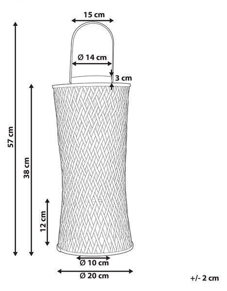 Lucerna MACTAN Bambus 38 cm Přírodní