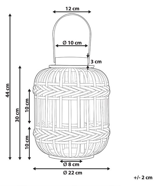 Lucerna BORACAY Bambus 30 cm Černá