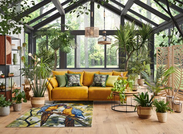 POHOVKA BIG SOFA, textil, žlutá Carryhome - Velké pohovky