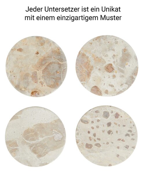 MARBLE Podtácek mramorový 10 cm - béžová