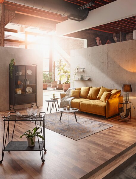 POHOVKA BIG SOFA, textil, žlutá Carryhome - Velké pohovky