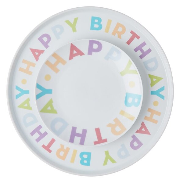 HAPPY BIRTHDAY Talíř na dort 32 cm - mix