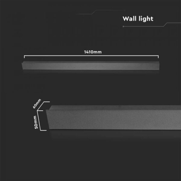 LED Venkovní nástěnné svítidlo LED/23W/230V 3000K IP65 141 cm černá