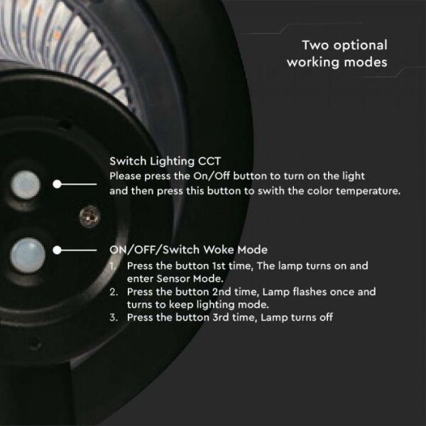 LED Solární lampa se senzorem LED/15W/3,2V 4000K/6000K IP65 6000 mAh