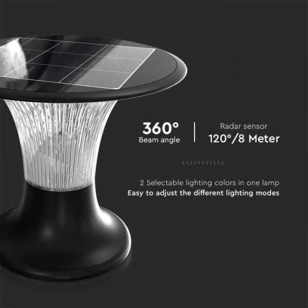 LED Solární lampa se senzorem LED/15W/3,2V 4000K/6000K IP65 6000 mAh