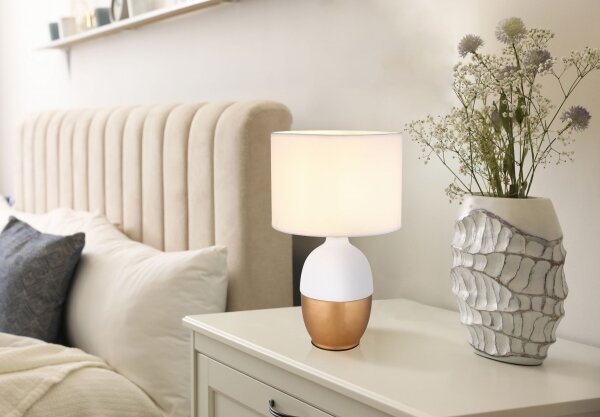 Globo 21627W - Stolní lampa VALENTINO 1xE14/40W/230V bílá