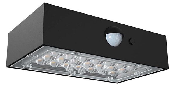 LED Solární nástěnné svítidlo se senzorem LED/3W/3,7V 3000K/4000K IP65 černá