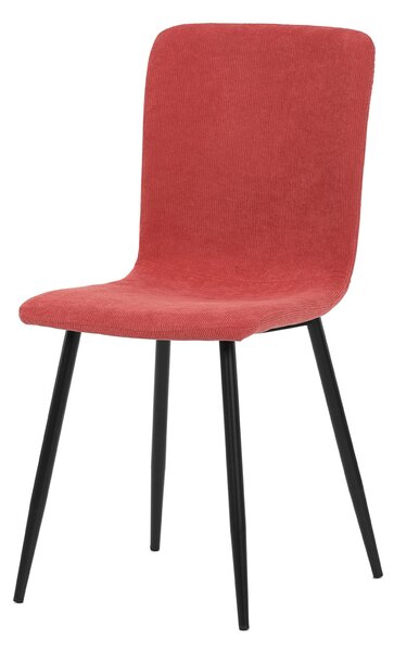 Židle jídelní, červená látka, černý kov