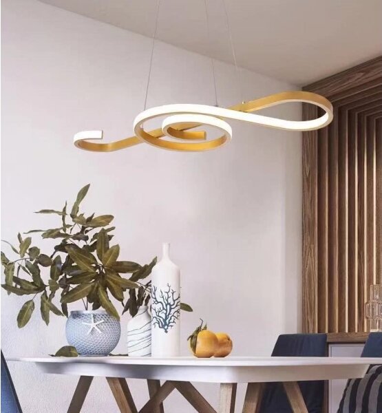 LED Lustr na lanku LED/18W/230V 3000K zlatá