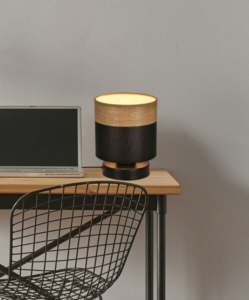 Stolní lampa PORTO 1xE27/60W/230V černá/hnědá