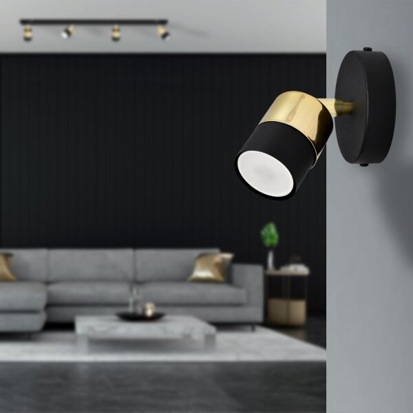 LED Nástěnné bodové svítidlo TUBSSON 1xGU10/4,8W/230V černá/zlatá