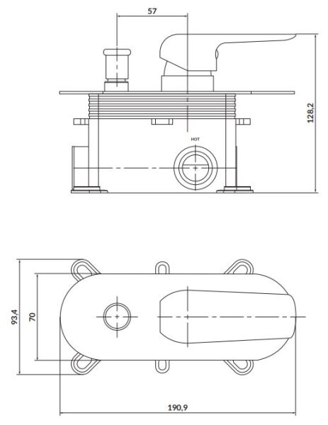 Cersanit S951-345 -Sprchová baterie pro podomítkovou instalaci CITY lesklý chrom