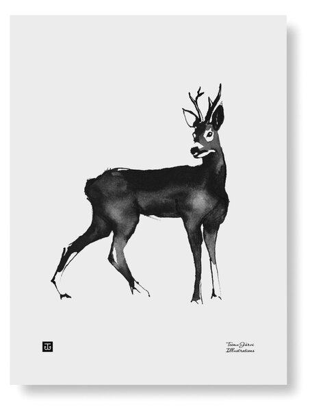 Plakát Deer velký 50x70 cm Teemu Järvi Illustrations