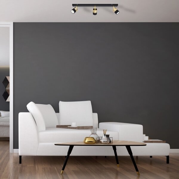 LED Bodové svítidlo TUBSSON 3xGU10/4,8W/230V černá/zlatá