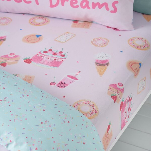 Růžové napínací dětské prostěradlo na jednolůžko 90x190 cm Sweet Treats – Catherine Lansfield