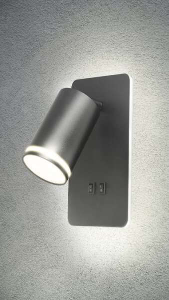 LED Nástěnné bodové svítidlo PARIS 1xGU10/10W/230V + LED/6W/230V černá