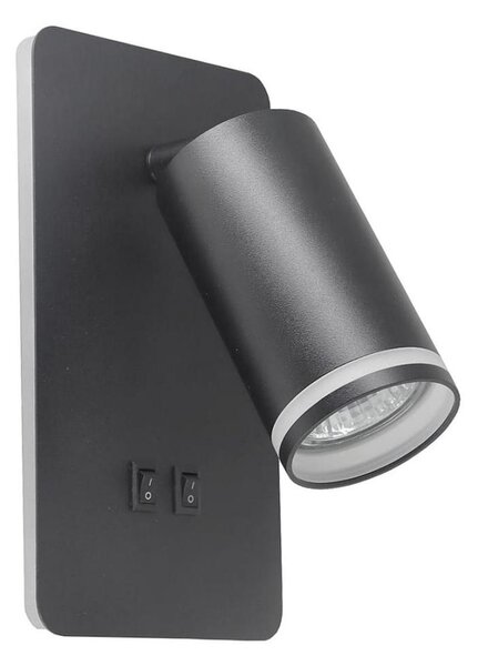 LED Nástěnné bodové svítidlo PARIS 1xGU10/10W/230V + LED/6W/230V černá