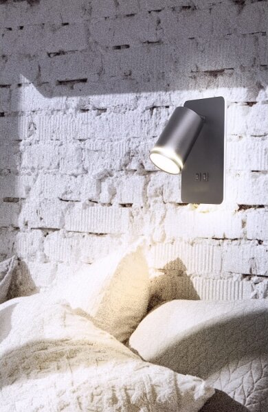 LED Nástěnné bodové svítidlo PARIS 1xGU10/10W/230V + LED/6W/230V černá
