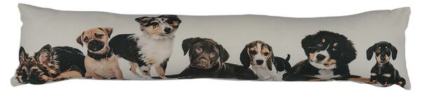 Bílý bavlněný dlouhý polštář se štěnátky Puppies - 90*20*10cm - Mars & More