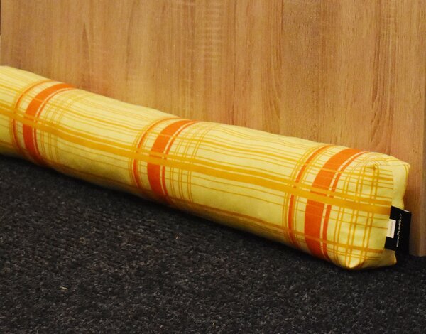Protiprůvaňák - těsnící polštář proti průvanu POMIS Žlutá s kárem Délka protiprůvaňáku: 80 cm