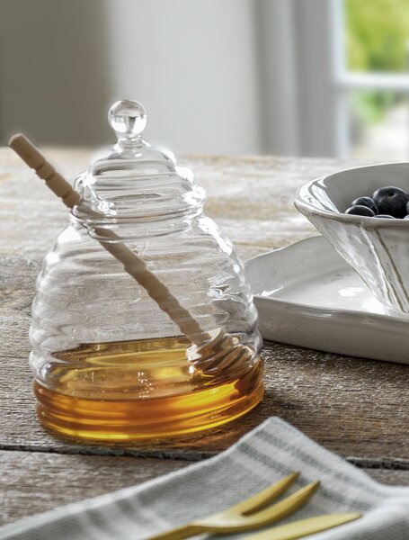Skleněná dóza na med s naběračkou Honey Pot Garden Trading