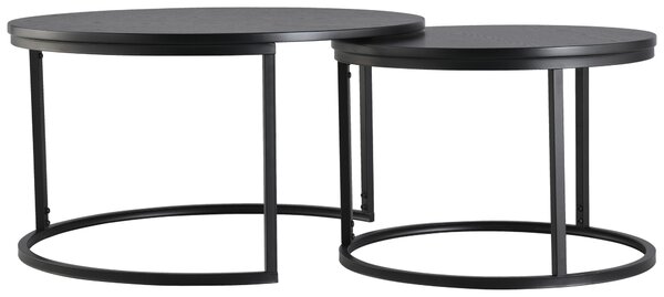 SADA KONFERENČNÍCH STOLKŮ, černá, kov, kompozitní dřevo, 80/60/45/42/80/60 cm MID.YOU - Konferenční stolky, Online Only