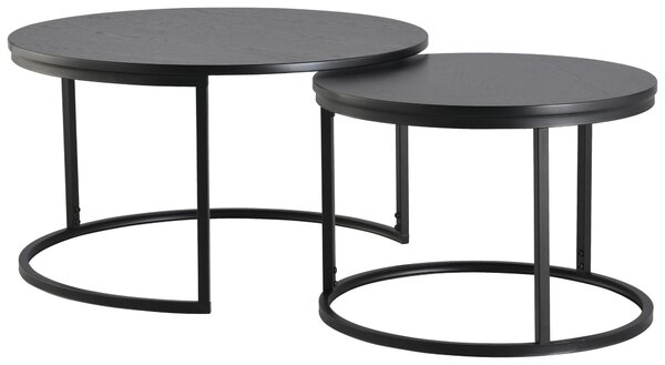 SADA KONFERENČNÍCH STOLKŮ, černá, kov, kompozitní dřevo, 80/60/45/42/80/60 cm MID.YOU - Konferenční stolky, Online Only