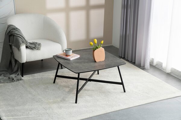 KONFERENČNÍ STOLEK, šedá, kov, kompozitní dřevo, 80/80/42 cm MID.YOU - Konferenční stolky, Online Only